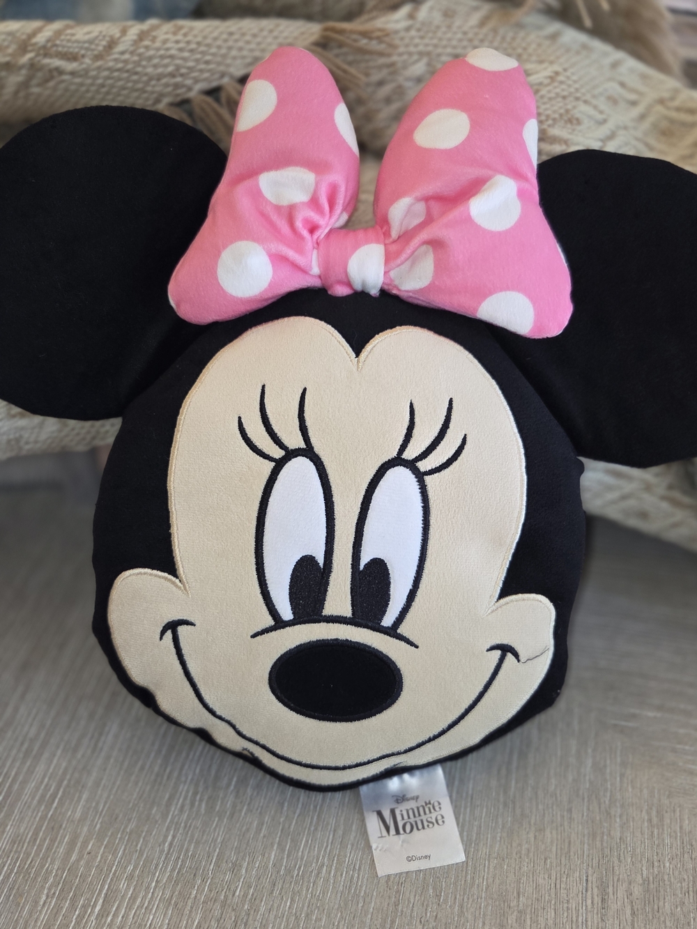 Disney Minnie Mouse Pink Bow Plush Pillow - Kids Toy